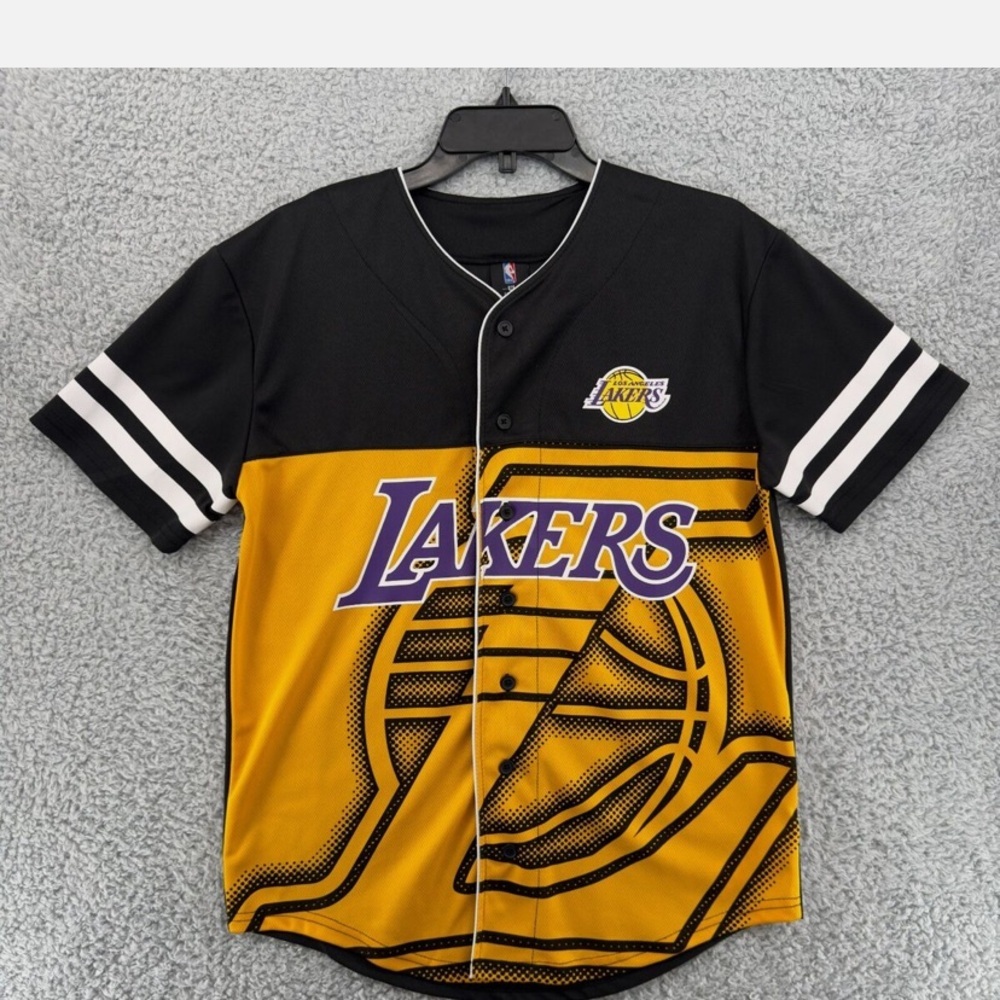 Lakers Black and Gold Button-Up Jersey‎
